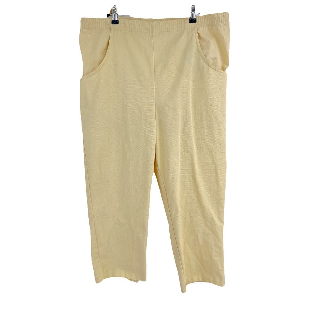 Vtg 80s Cascade Blues Yellow Mom Jeans Plus Size 18 High Rise Tapered Leg 80s